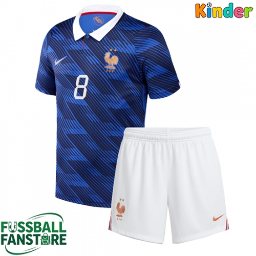 Frankreich Aurelien Tchouameni #8 Replik Heimtrikot Kinder WM 2026 Kurzarm (+ Kurze Hosen)